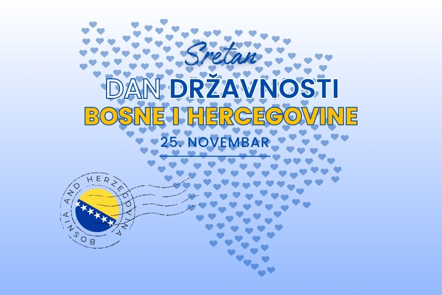 Svim građanima Bosne i Hercegovine sretan 25. novembar Dan državnosti